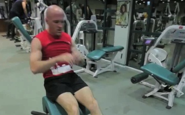 Maj. Jesse Sjoberg Performs Workout Routine