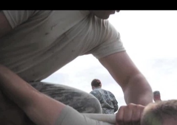 Military Police Baton Takedown Training B-Roll