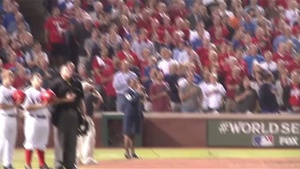 Texas Air Guard service member inspires patriotism with song at "Fall Classic" - UNCUT VIDEO SEQUENCE