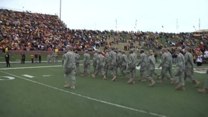 Missouri's Newest Citizen-Soldiers Swear In at Halftime of the Missouri vs. Texas Football Game - B-roll