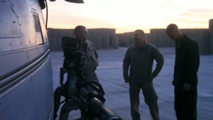 Cpl. Lucas Chambers, Cpl. Steven Kries and Cpl. Josey Chambers Working on Helicopters