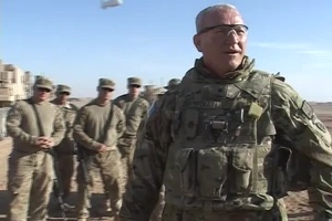 BG Carroll Wishes Happy New Year to Convoying Troops in Shir Ghazay