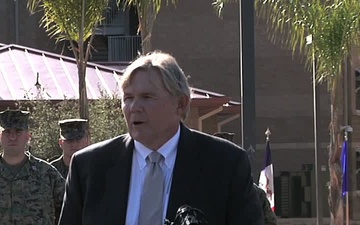 Mr. Jim Hogan, Father of Lance Cpl. Donald Hogan, Speaks at Navy Cross Ceremony