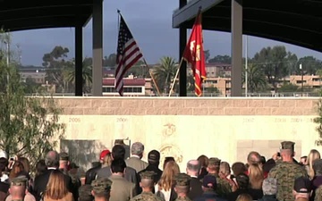 B-roll of the Unveiling of the Memorial Wall Ceremony