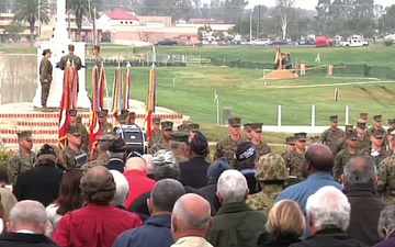 B-roll of 1st Marine Division 71st Anniversary Colors Rededication Ceremony