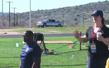 Brittany Hinchcliffe coaches field events at Marine Corps Trials