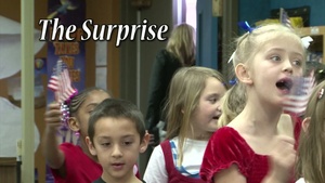 Dad surprises daughter at school