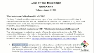 Civilian Record Brief How-To For Managers