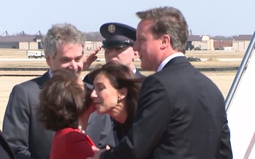 Prime Minister David Cameron Lands at Joint Base Andrews