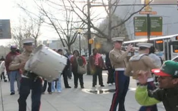 Marine Serenades Onlooker on streets of Charlotte