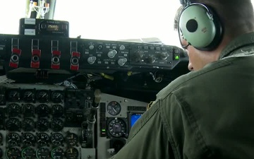 KC-135 refuels F-16 and E-3 during Cope North