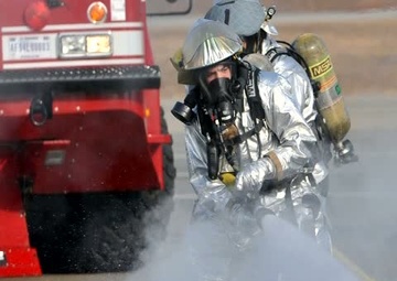 Spotlight Korea: Airmen at Osan Air Base Handle a Simulated Emergency During an Exercise.