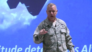 Maj Gen Wells meets ROTC cadets