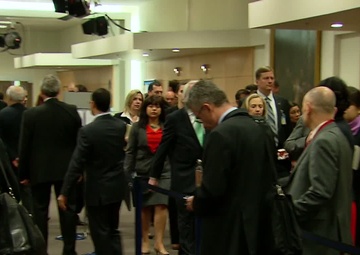 Hall Arrivals for the NATO-Russia Council Meeting