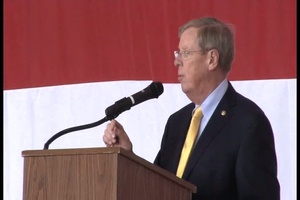 U.S. Senator Johnny Isakson speaks at Academy Day, Dobbins ARB, Marietta GA