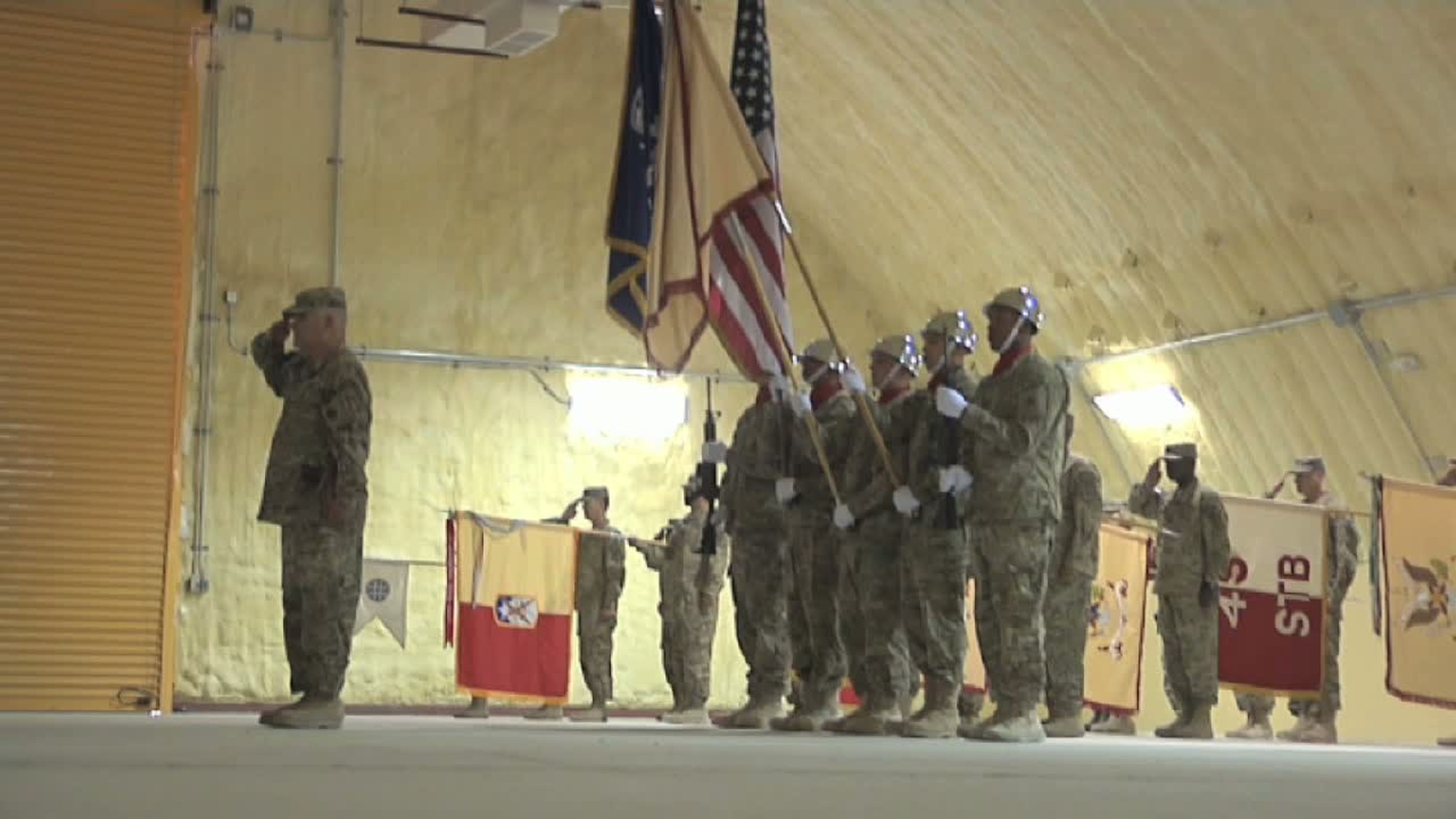 B-roll of Transition of Authority ceremony between 4th Sustainment Command (Expeditionary) and 3rd Sustainment Command (Expeditionary) at Kandahar Airfield, Afghanistan, May 7.