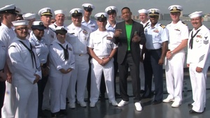 Actor Will Smith shout out with U.S. Navy Sailors
