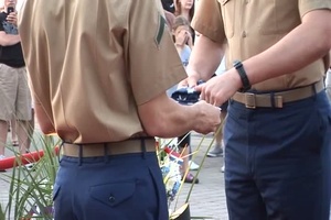 Evening Colors at Marine Week Cleveland’s Traveling Vietnam War Memorial Wall