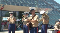 Marine Band Plays in Front of Rock and Roll Hall of Fame Museum