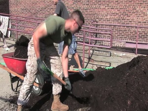 Marine Week Cleveland Tackles Cleanup at Community Center