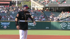 Marines kick off Cleveland Indians game