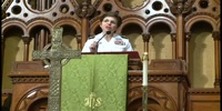 Marine Corps Chaplain Talks in Church