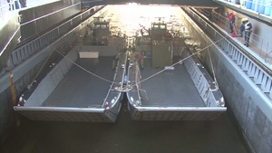 Loading Landing Craft onto USS Fort McHenry