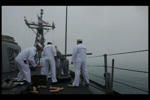 40mm Battery Salutes USS Underwood