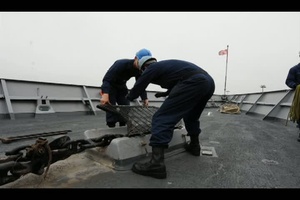 Sailors Secure Anchor on USS Underwood