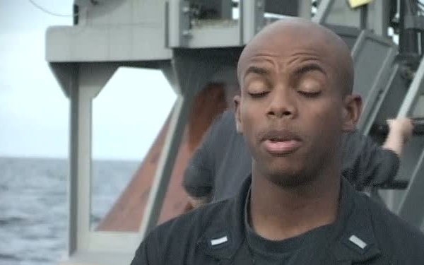 Sailors on USS Avenger Perform Sea and Anchor Detail, AHU