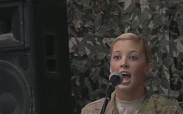 National Anthem sung by Pvt. First Class Kristian Marshall
