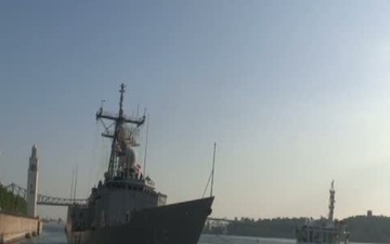 USS De Wert departing Montreal.