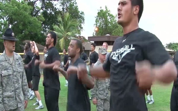UH Football Players receive military-style wakeup call