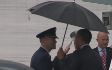 President of The United States Barack Obama Departs Nellis AFB