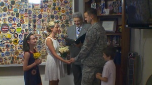 Soldier weds at airport