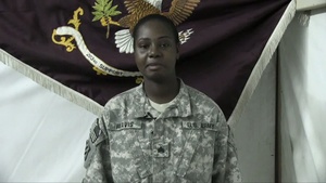 SGT. Latoya Reavis Sends a Message Home