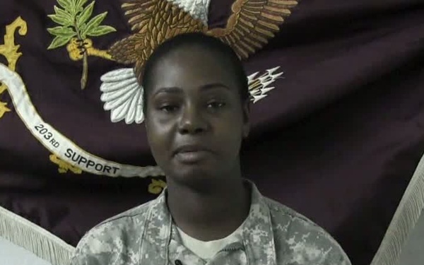 SGT. Latoya Reavis Sends a Message Home