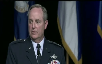 Chief of Staff of the Air Force Gen Mark Welsh speaks on the Air Force