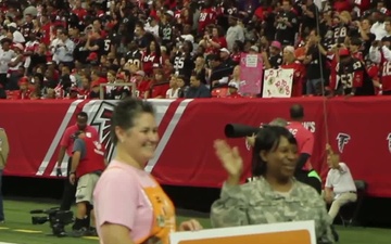 3d MDSC Soldier Hometown Hero at Atlanta Falcons Game for Breast Cancer Awareness Month