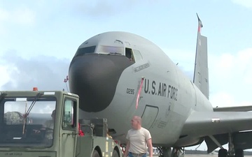 718 AMXS tows a KC-135 refueler