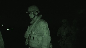 Marines Conduct Night Time Fast Roping Training