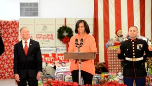 First Lady Michelle Obama Visits Joint Base Anacostia-Bolling to Deliver Toys and Gifts