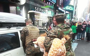Marines Collect Toys in Times Square