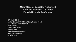 Major General Donald L. Rutherford: Female Diversity