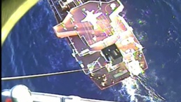 Coast Guard Helicopter Crew Medevacs Man From Tanker in Gulf of Mexico