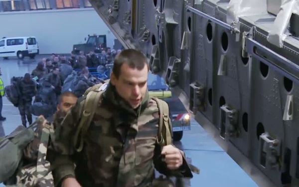 U.S. Air Force Support French Military - C-17 Transportation Flight