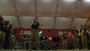 3rd Infantry Division Rock Band "28 Campaigns" performs at Kandahar Airfield
