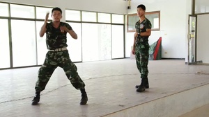 Thai and U.S. Army Soldiers Learning Muay Thai