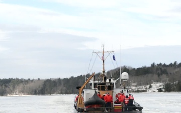 Coast Guard Cutters Shackle and Tackle Break Ice on the Penobscot River