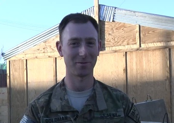 Capt. James Goldman (greeting with slate, no graphics)